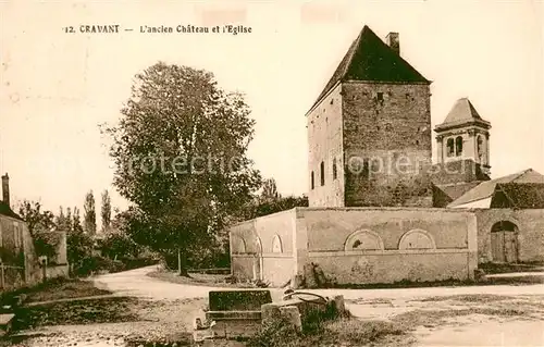 AK / Ansichtskarte Cravant_Yonne Ancien Chateau et l Eglise Cravant Yonne