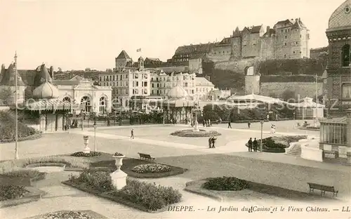 AK / Ansichtskarte Dieppe_76 Les Jardins du Casino et le Vieux Chateau 