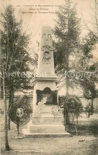AK / Ansichtskarte Mourmelon le Grand Cimetiere Camp de Chalons Monument du Souvenir Francais Mourmelon le Grand