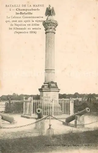 AK / Ansichtskarte Champaubert la Bataille La Colonne Commemorative 