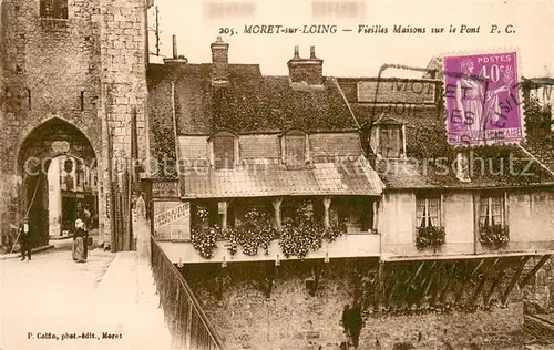 AK / Ansichtskarte Moret sur Loing Vieilles Maisons sur le Pont Moret sur Loing