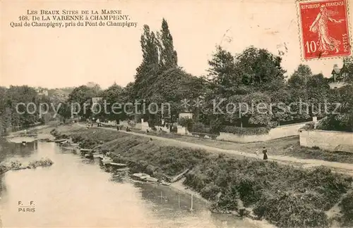 AK / Ansichtskarte La_Varenne a Champigny Quai de Champigny pris du Pont de Champigny La_Varenne