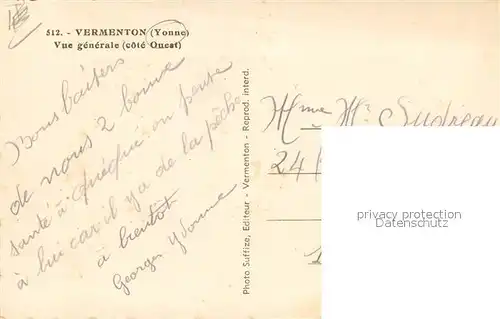 AK / Ansichtskarte Vermenton Vue generale cote Ouest Vermenton