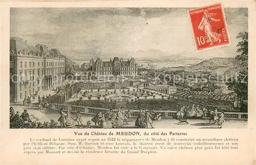 AK / Ansichtskarte Meudon Chateau de Meudon du cote des Parterres Meudon