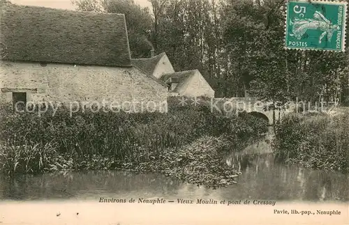 AK / Ansichtskarte Neauphle le Chateau Vieux Moulin et pont de Cressay Neauphle le Chateau