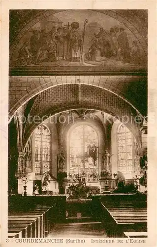 AK / Ansichtskarte Courdemanche_Sarthe Interieur de l eglise Courdemanche Sarthe