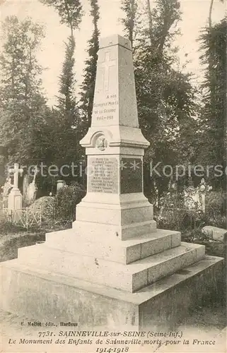 AK / Ansichtskarte Sainneville Le Monument des Enfants de Sainneville morts pour la France 1914 18 Sainneville