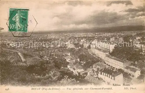 AK / Ansichtskarte Royat_Puy_de_Dome Vue generale sur Clermont Ferrand Royat_Puy_de_Dome