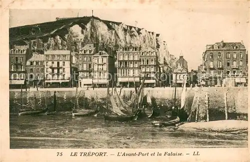 AK / Ansichtskarte Le_Treport Avant Port et la Falaise Le_Treport