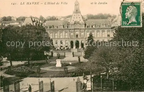 AK / Ansichtskarte Le_Havre Hotel de Ville et le Jardin Le_Havre