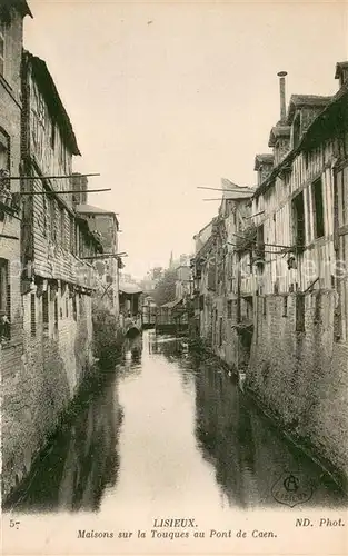 AK / Ansichtskarte Lisieux Maisons sur la Touques au Pont de Caen Lisieux