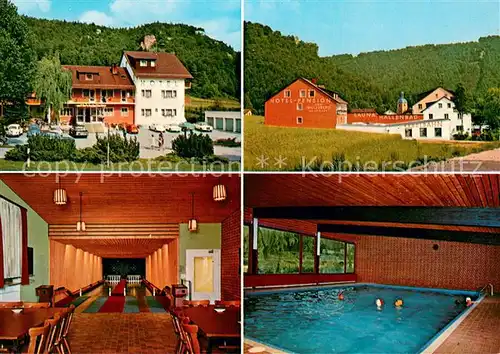 AK / Ansichtskarte M?hlbach_Hochk?nig Hotel Pension zum Wolfsberg Schwimmbad 