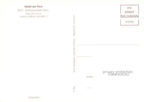 AK / Ansichtskarte Unterw?ssen Hotel zur Post 