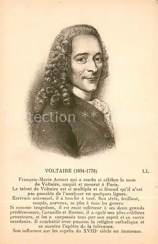 AK / Ansichtskarte Pers?nlichkeiten Voltaire (Philosoph) 