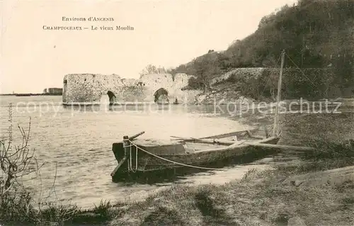 AK / Ansichtskarte Champtoceaux Vieux moulin Ruines Plage Bateau Champtoceaux