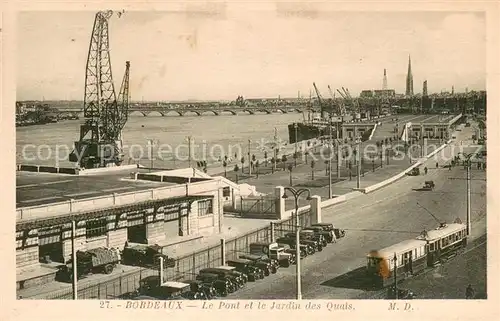 AK / Ansichtskarte Bordeaux Le pont et jardin des quais Bordeaux