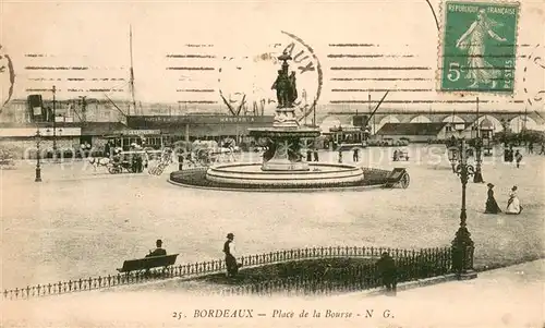 AK / Ansichtskarte Bordeaux Place de la Bourse Fontaine Bordeaux