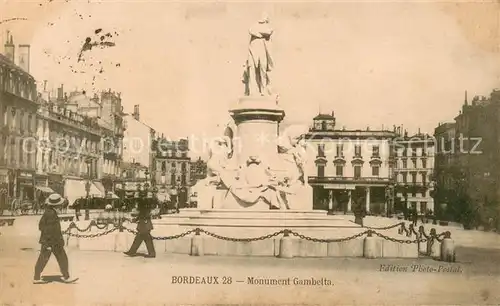 AK / Ansichtskarte Bordeaux Monument Gambetta Bordeaux