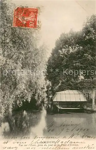 AK / Ansichtskarte Louviers_Eure Vue sur l Eure prise du pont de la Place d Evreux Louviers Eure