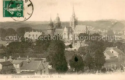 AK / Ansichtskarte Evreux La cathedrale vue du Tir Evreux