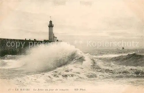 AK / Ansichtskarte Le_Havre La Jetee un jour de tempete Le_Havre