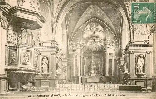 AK / Ansichtskarte Paimpont Interieur de lEglise Le Maitre Autel et la Chaire Paimpont