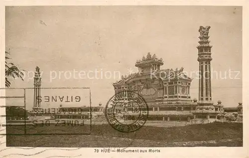 AK / Ansichtskarte Hue_Annam_Vietnam Monument aux Morts Kriegerdenkmal 