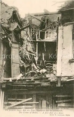 AK / Ansichtskarte Reims_51 Le Crime de Reims Maison bombardee Rue des Elus 