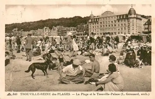 AK / Ansichtskarte Trouville sur Mer La plage et le Trouville Palace Hotel Trouville sur Mer