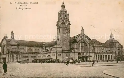 AK / Ansichtskarte Wiesbaden Bahnhof Wiesbaden