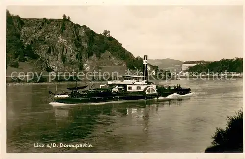 AK / Ansichtskarte Linz_Donau Raddampfer auf der Donau Linz_Donau