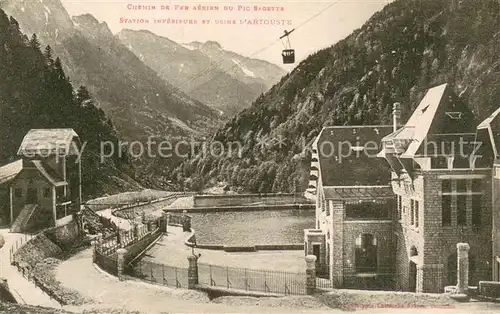 AK / Ansichtskarte Artouste_Gabas Chemin de Fer aerien du Pic Sagette Station interieure et usine l Artouste Artouste_Gabas