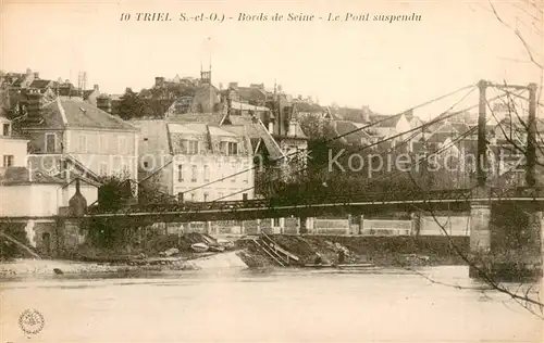 AK / Ansichtskarte Triel sur Seine Bords de Seine Le Pont suspendu Triel sur Seine