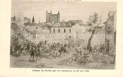 AK / Ansichtskarte Nantes_Loire_Atlantique Attaque de Nantes par les Vendeens le 29 juin 1793 Nantes_Loire_Atlantique