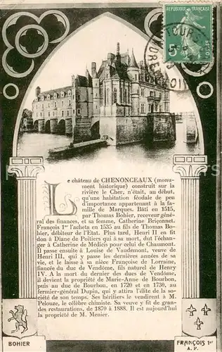 AK / Ansichtskarte Tours_Indre et Loire Le chateau de Chenonceaux Tours Indre et Loire