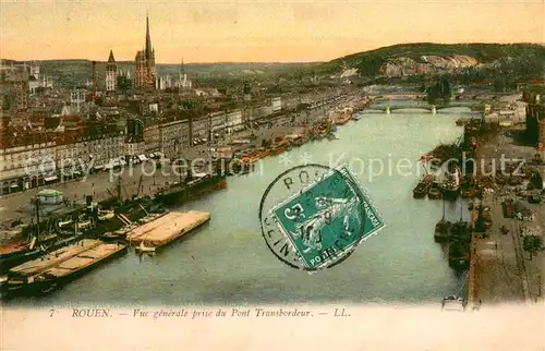 AK / Ansichtskarte Rouen Vue generale prise du Pont Transbordeur Rouen