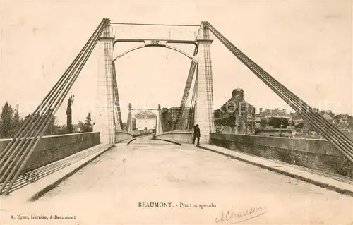 AK / Ansichtskarte Beaumont sur Sarthe Pont suspendu Beaumont sur Sarthe