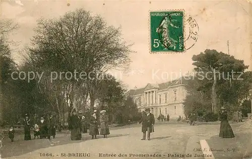 AK / Ansichtskarte Saint Brieuc_Cotes d_Armor Entree des Promenades Palais de Justice Saint Brieuc_Cotes d