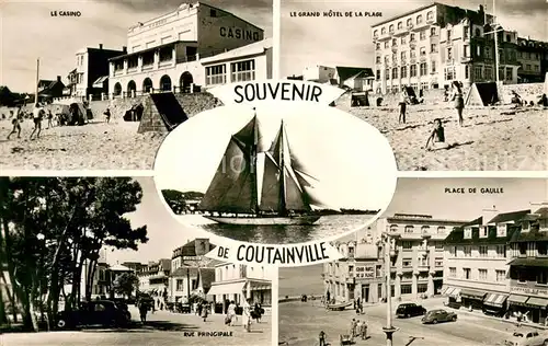 AK / Ansichtskarte Coutainville Le Casino Le Grand Hotel de la Plage Rue Principale Place de Gaulle Coutainville