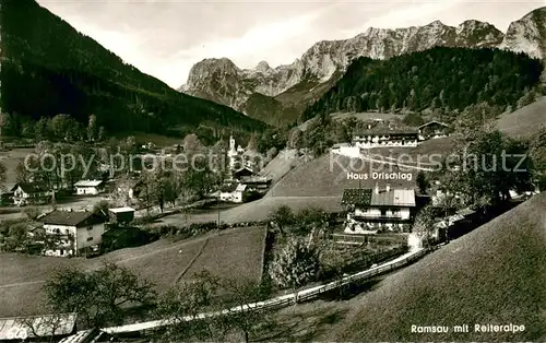 AK / Ansichtskarte Ramsau_Berchtesgaden Haus Drischlag Panorama mit Reiteralpe Ramsau Berchtesgaden