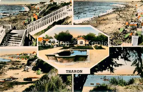 AK / Ansichtskarte Tharon Plage La Plage Vue generale Le Jardin Public La Plage et la Source Le Cormier la Baie vue densemble sur Tharon Tharon Plage