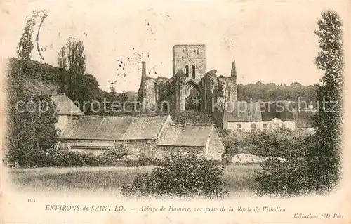 Hambye Abbaye vue prise de la Route de Villedieu Hambye
