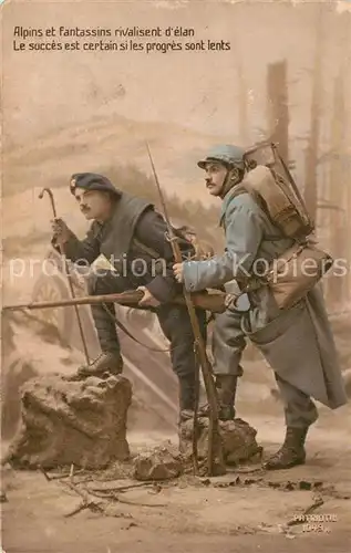 AK / Ansichtskarte Militaria_France Chasseurs Alpins Gebirgsjaeger  