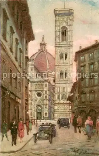 AK / Ansichtskarte Firenze_Florenz Duomo e Campanile Dom und Glockenturm Kuenstlerkarte 