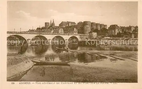 AK / Ansichtskarte Angers Vue generale du Chateau et du Pont sur la maine Angers