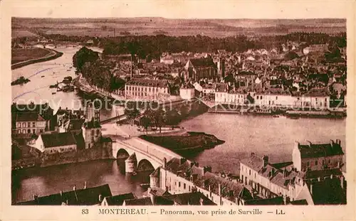 AK / Ansichtskarte Montereau Fault Yonne Panorama vue prise de Surville Montereau Fault Yonne