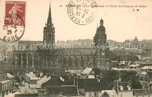 AK / Ansichtskarte Evreux La Cathedrale et lEcole St Francois de Salles Evreux