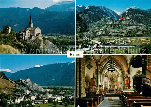 AK / Ansichtskarte Raron_VS Kirche Inneres Panorama Seilbahn Raron_VS