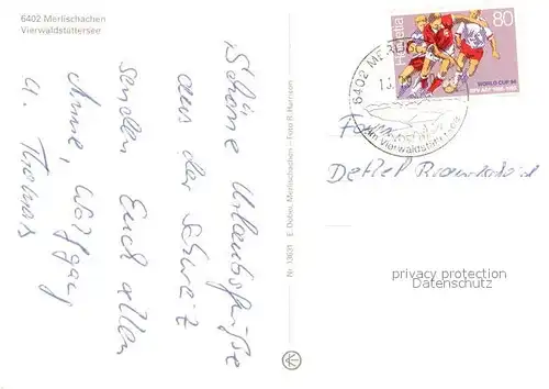 AK / Ansichtskarte Merlischachen Kirche Vierwaldstaettersee Panorama Merlischachen