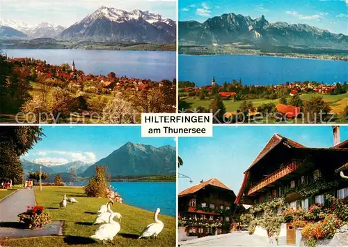 AK / Ansichtskarte Hilterfingen_Thunersee Seepanorama Promenade Ortspartie Hilterfingen Thunersee